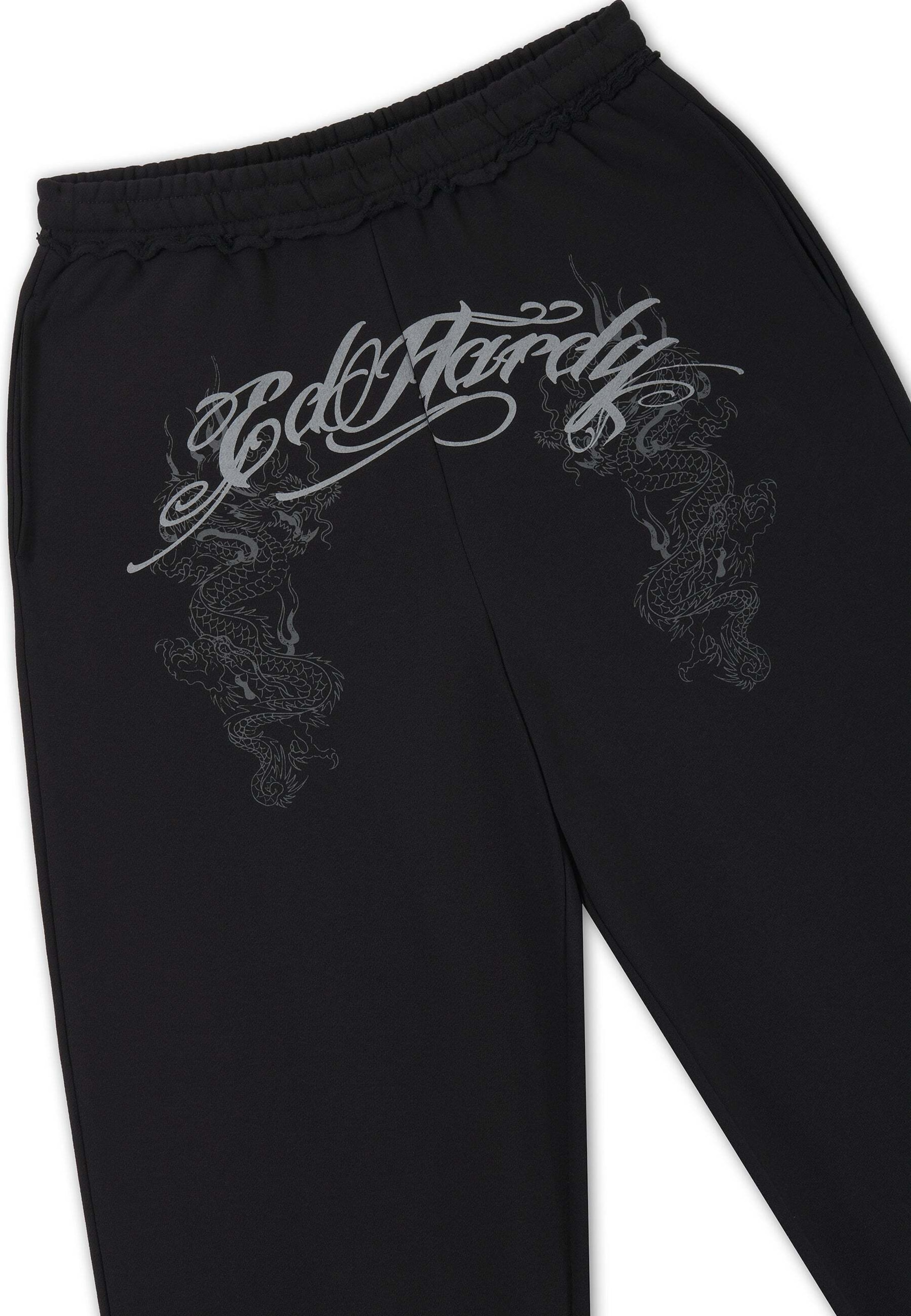 Ed Hardy - Pierna ancha Pantalón en negro