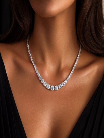 ROUGEMONT Jewellery Necklace 'Luxuriöses Zirkonia Collier 45cm' in Silver: front