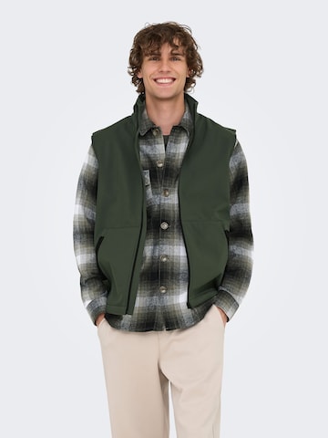 Gilet 'ONSBowie' di Only & Sons in verde: frontale