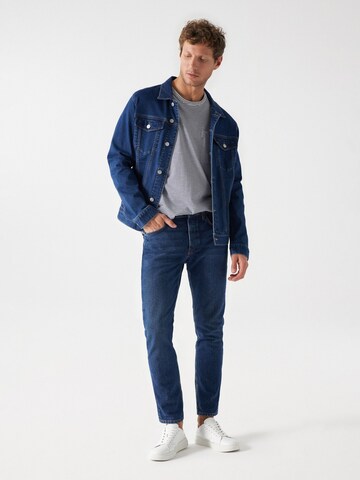 Salsa Jeans Tussenjas in Blauw: voorkant