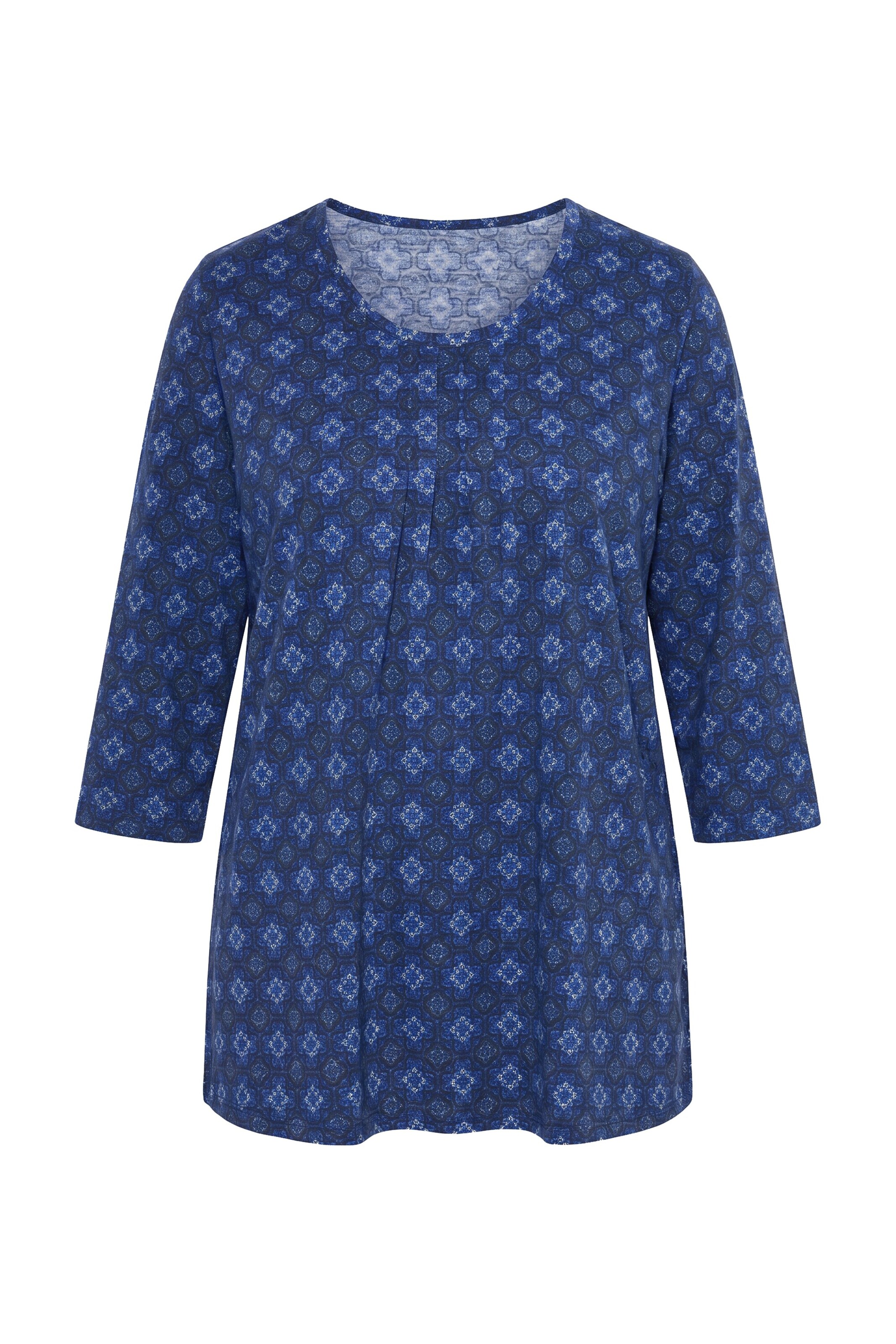 Ulla Popken Shirt in M-L in blau / dunkelblau, Produktansicht