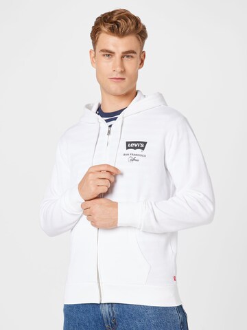 LEVI'S ® Tréning dzseki 'Graphic Zip Up Hoodie' - fehér: elől