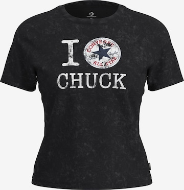 juoda CONVERSE Marškinėliai 'I LOVE CHUCK': priekis