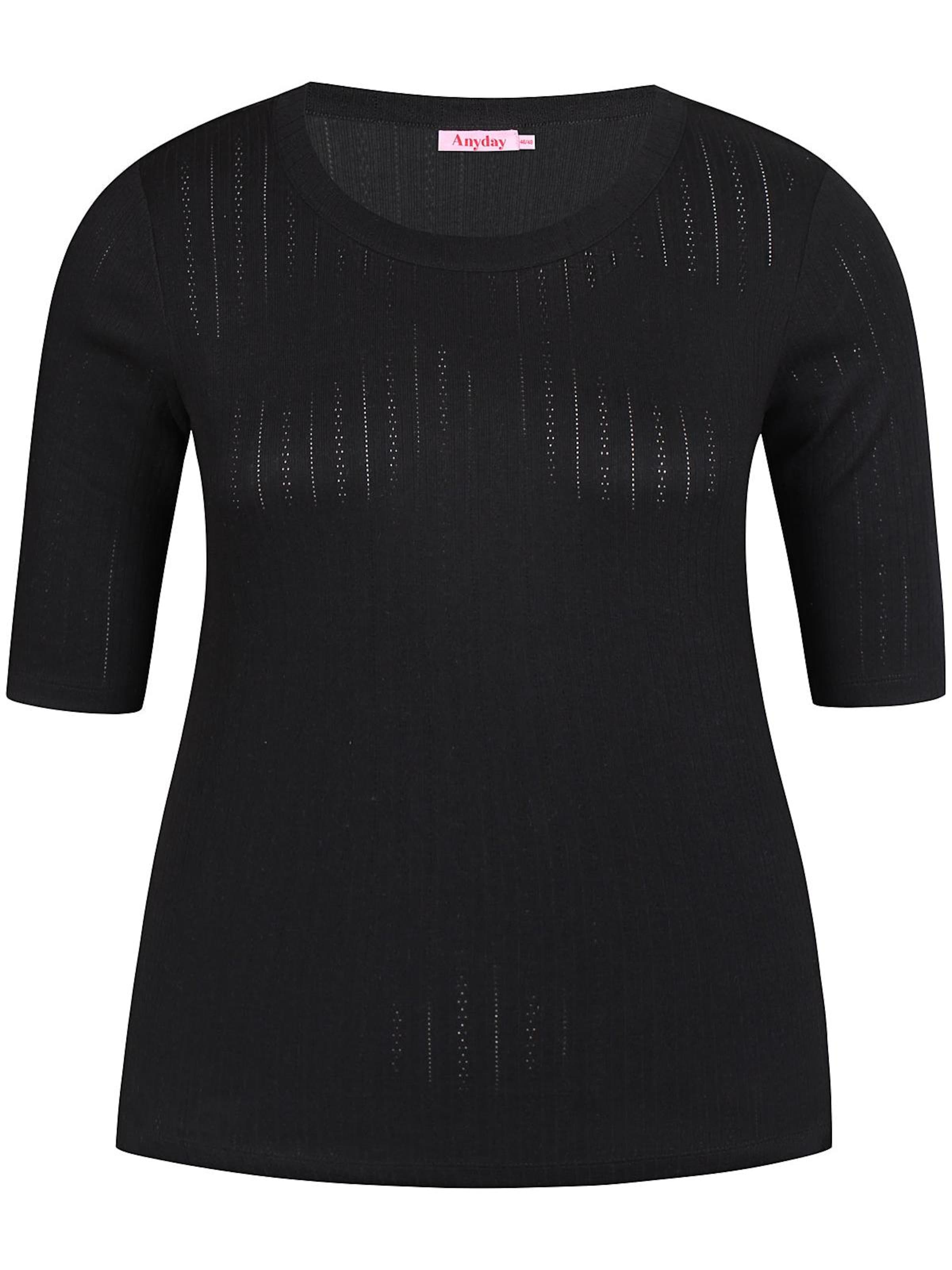 Anyday Gebreide top 'Magnolia 349' in Zwart: voorkant