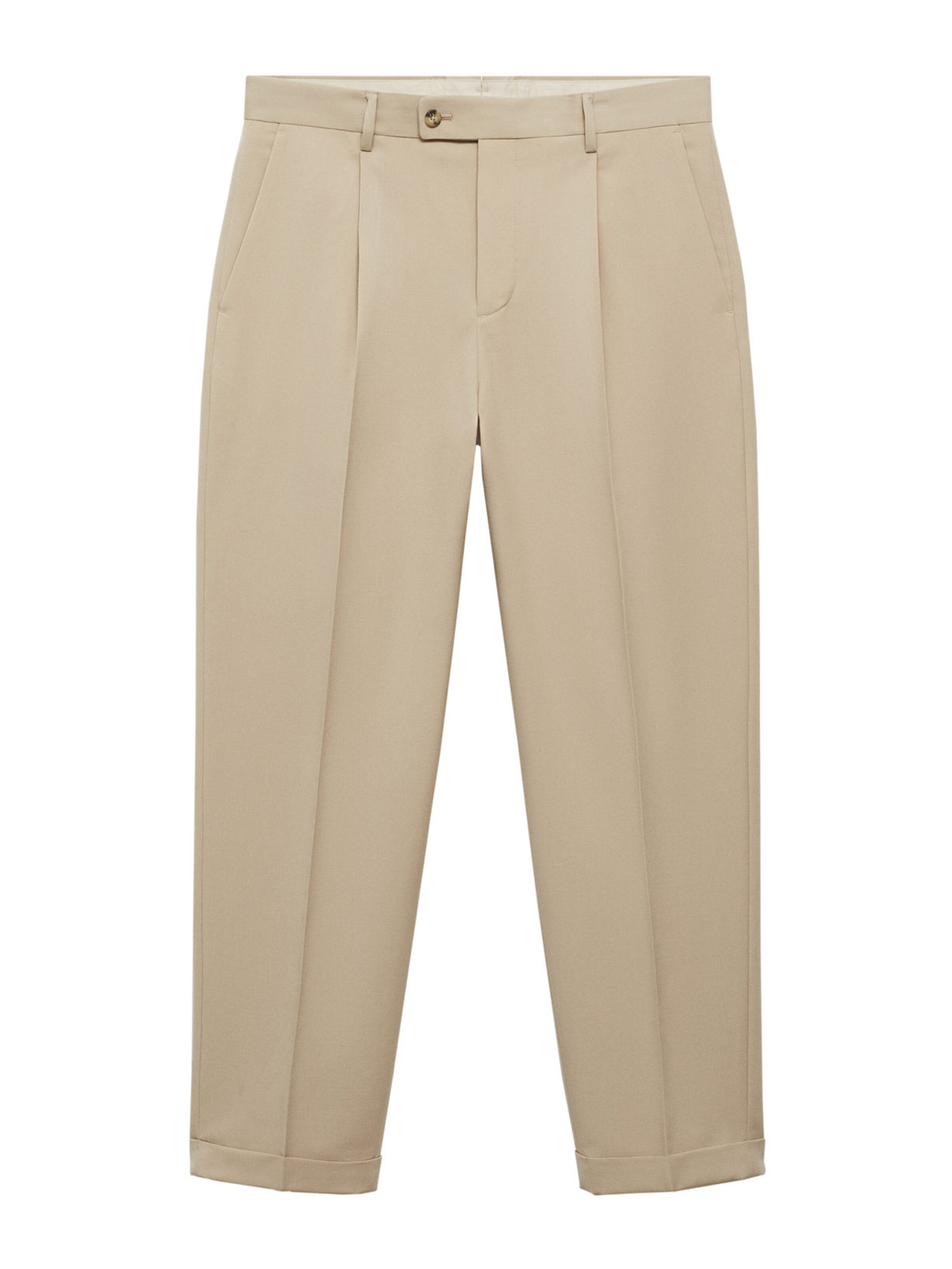 MANGO MAN Štandardný strih Nohavice s pukmi 'Boston' - Béžová: predná strana