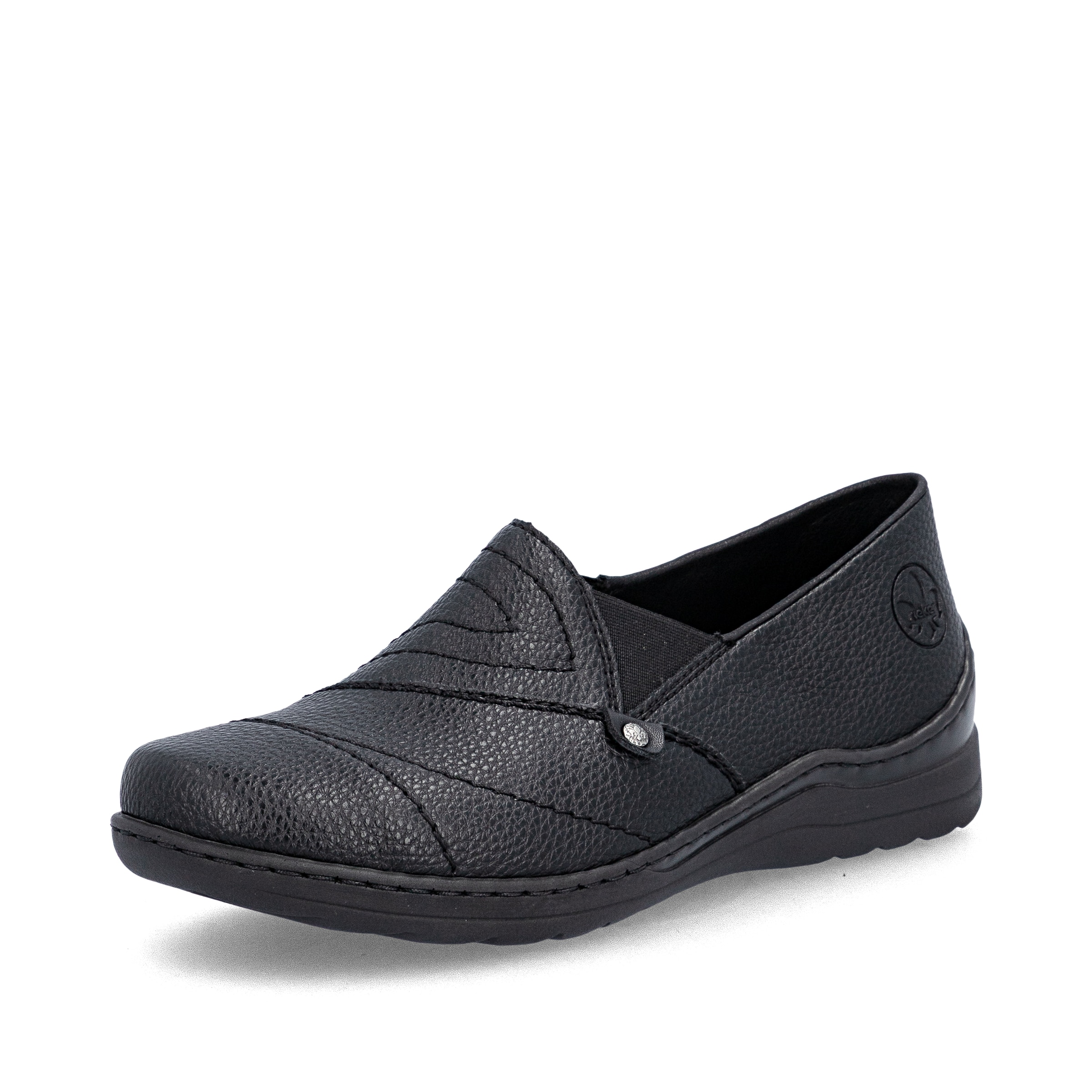 Chaussure basse Rieker en noir : devant