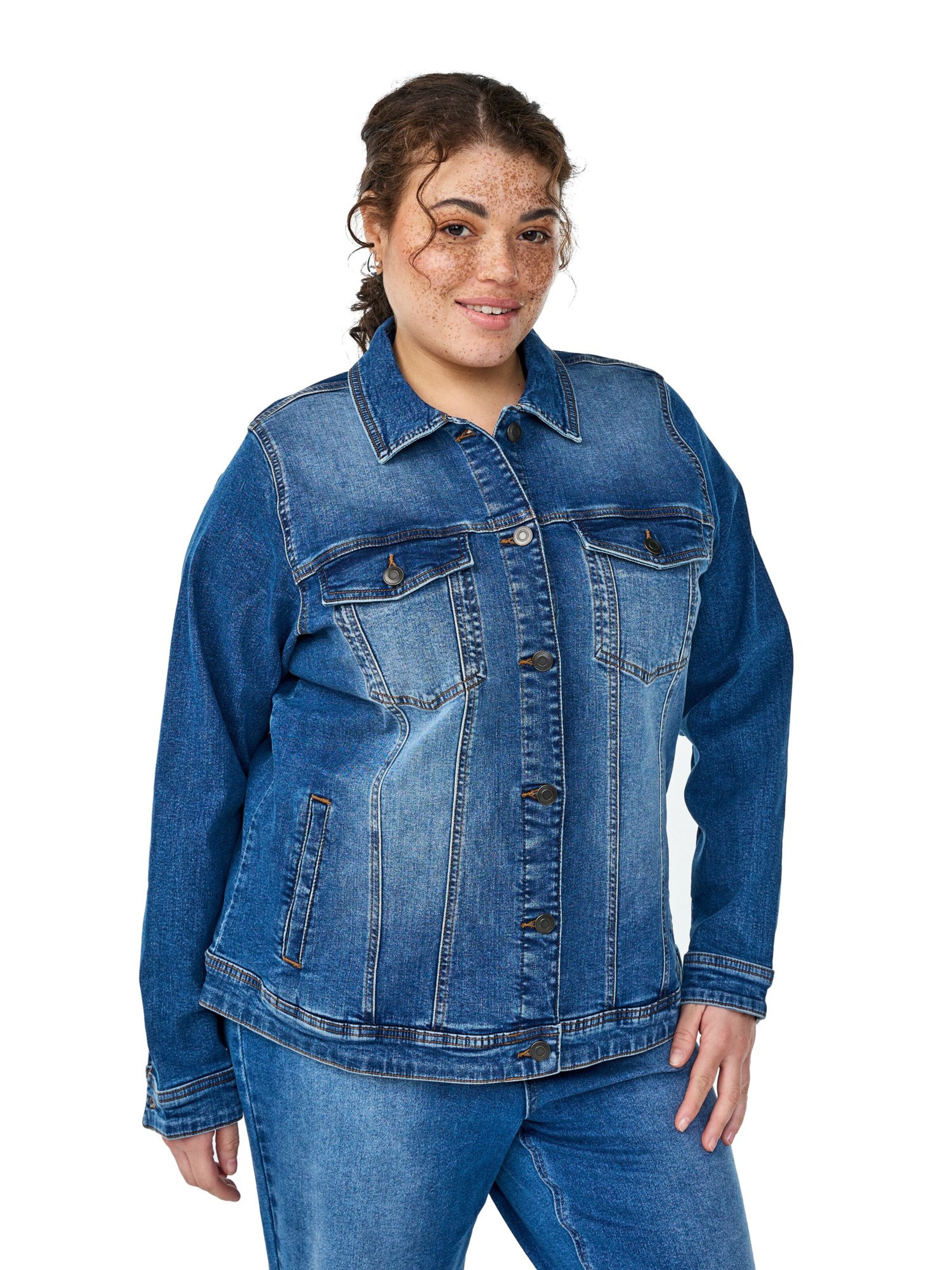 Veste mi-saison 'Jalli' Zizzi en bleu : devant