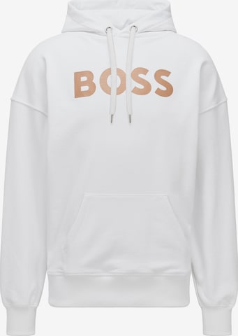 BOSS Black Sweatshirt in White: front