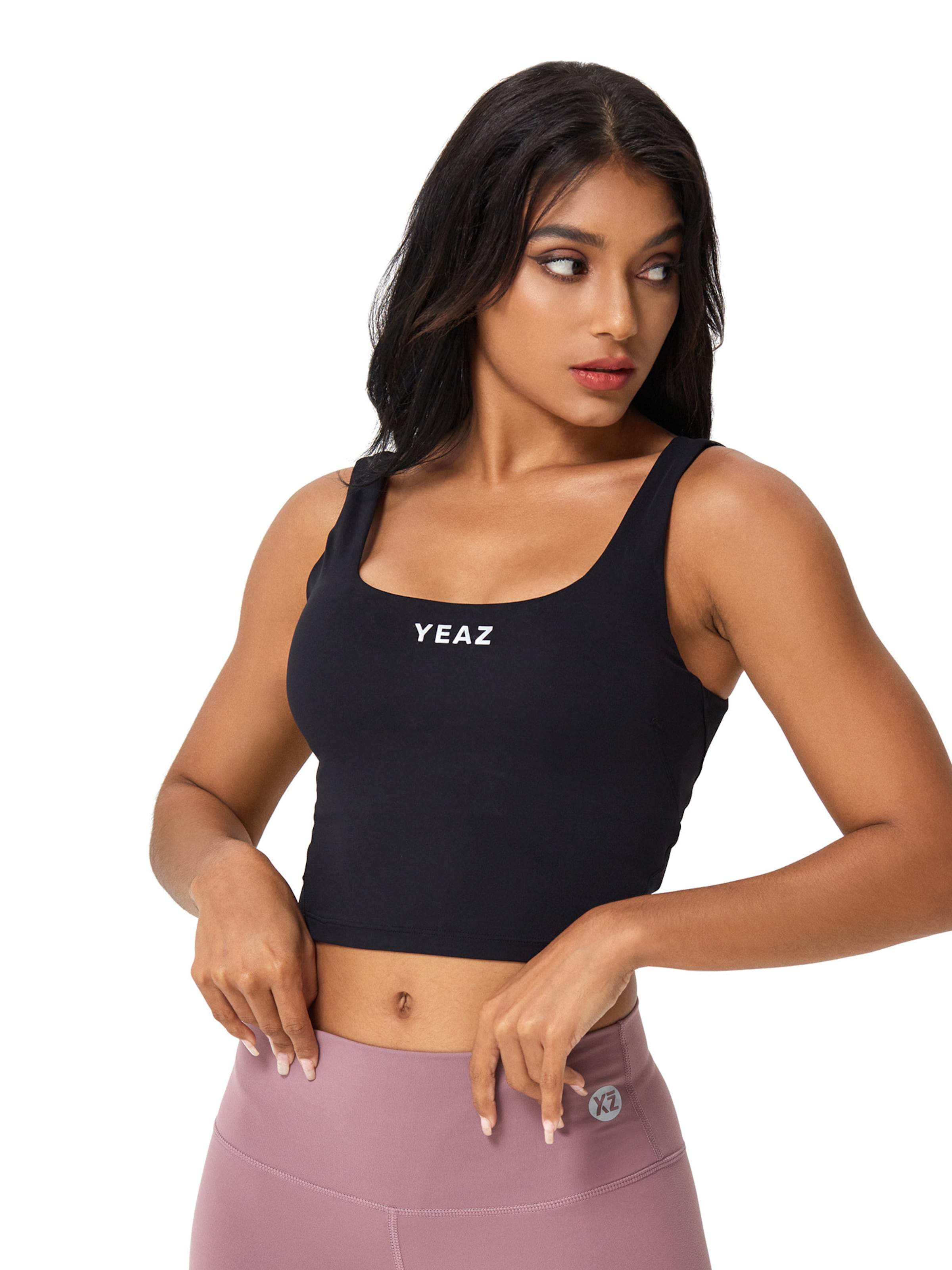YEAZ Bustier Sport-BH 'Today' in Schwarz: Vorderseite