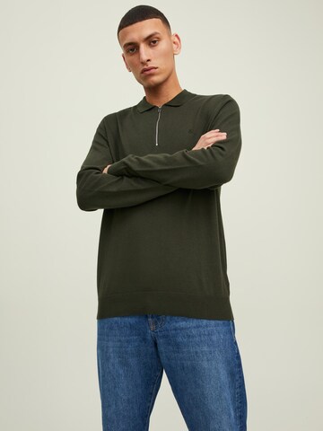 JACK & JONES كنزة صوفية 'Emil' بلون أخضر: الأمام