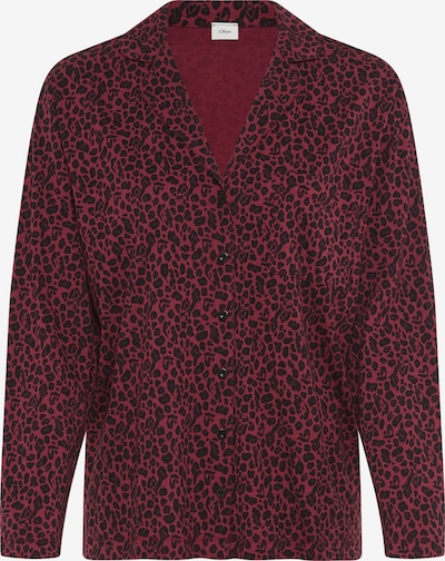 s.Oliver Pajama Shirt in XS in Bordeaux / Black, Item view