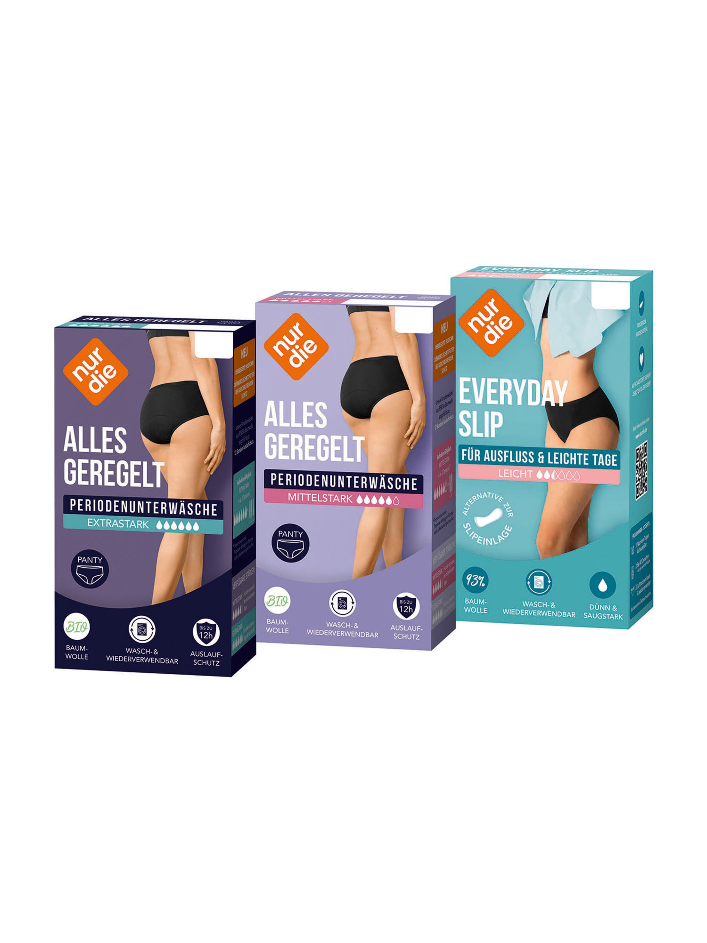 Nur Die Slip ' Protection Trio Panty mittelstark extrastark ' in Black