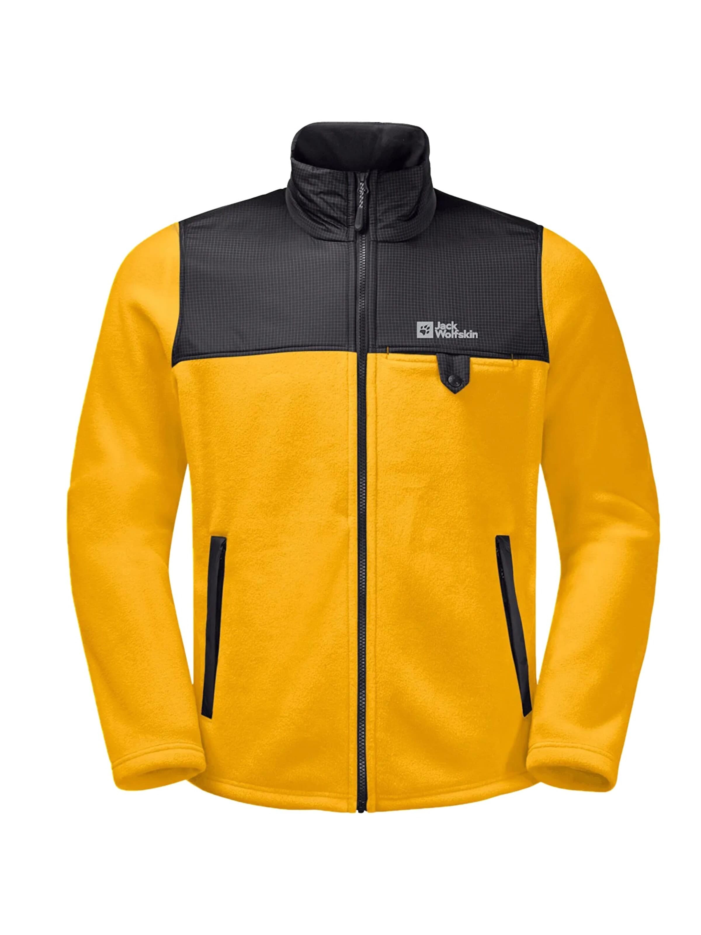 JACK WOLFSKIN Funktionele fleece-jas 'Jack Wolfskin Dna Grizzly Fleece FZ M' in Geel: voorkant