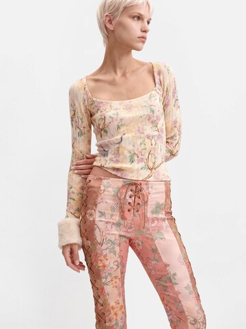 Desigual Flared Παντελόνι σε ροζ