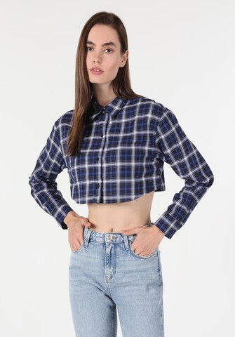 Colin's Blouse in Blauw: voorkant