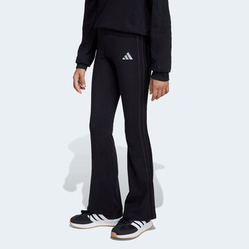 ADIDAS SPORTSWEAR Flared Workout Pants in Black: front
