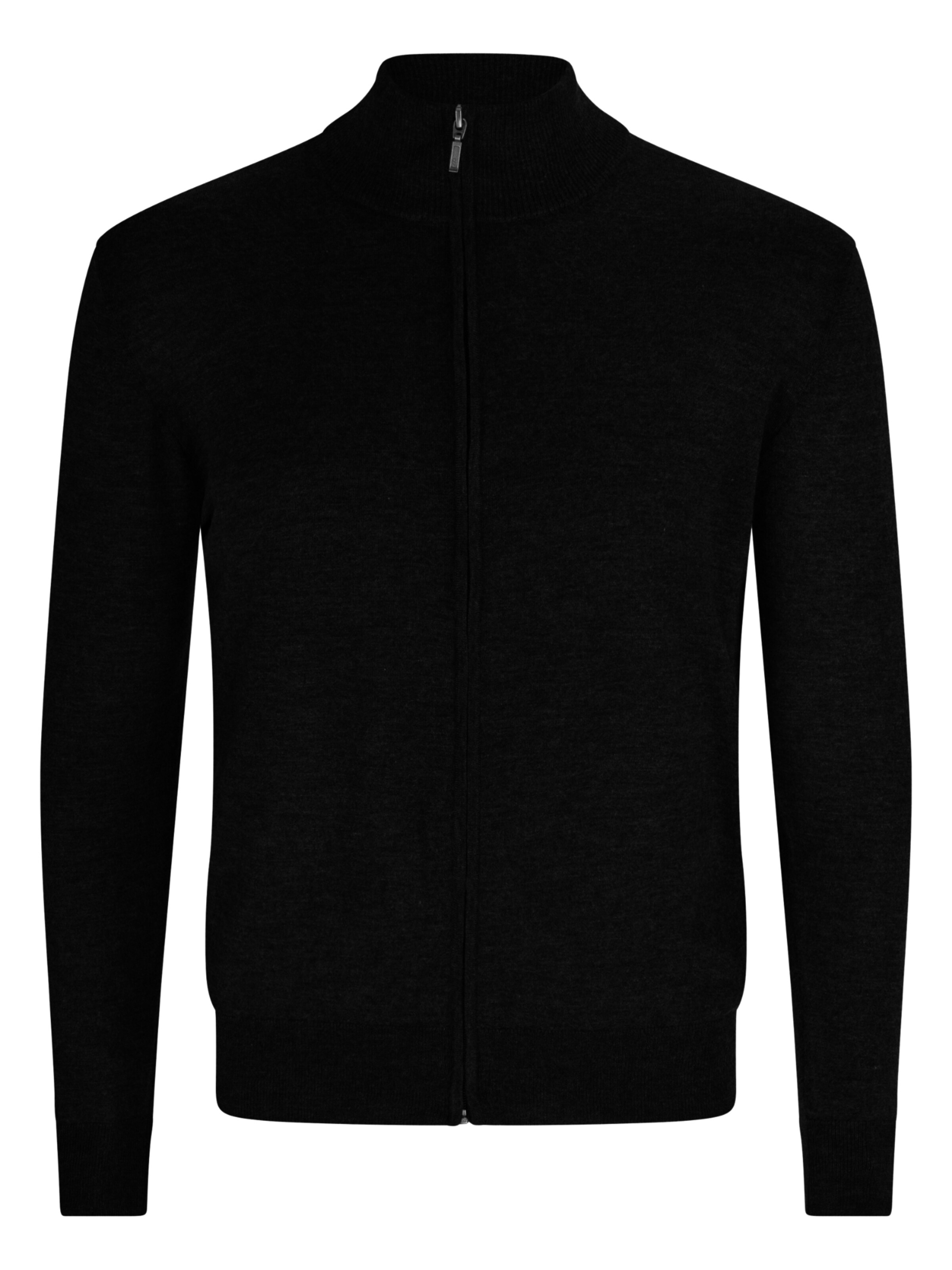 CASH-MERE.CH Knit cardigan in Black: front