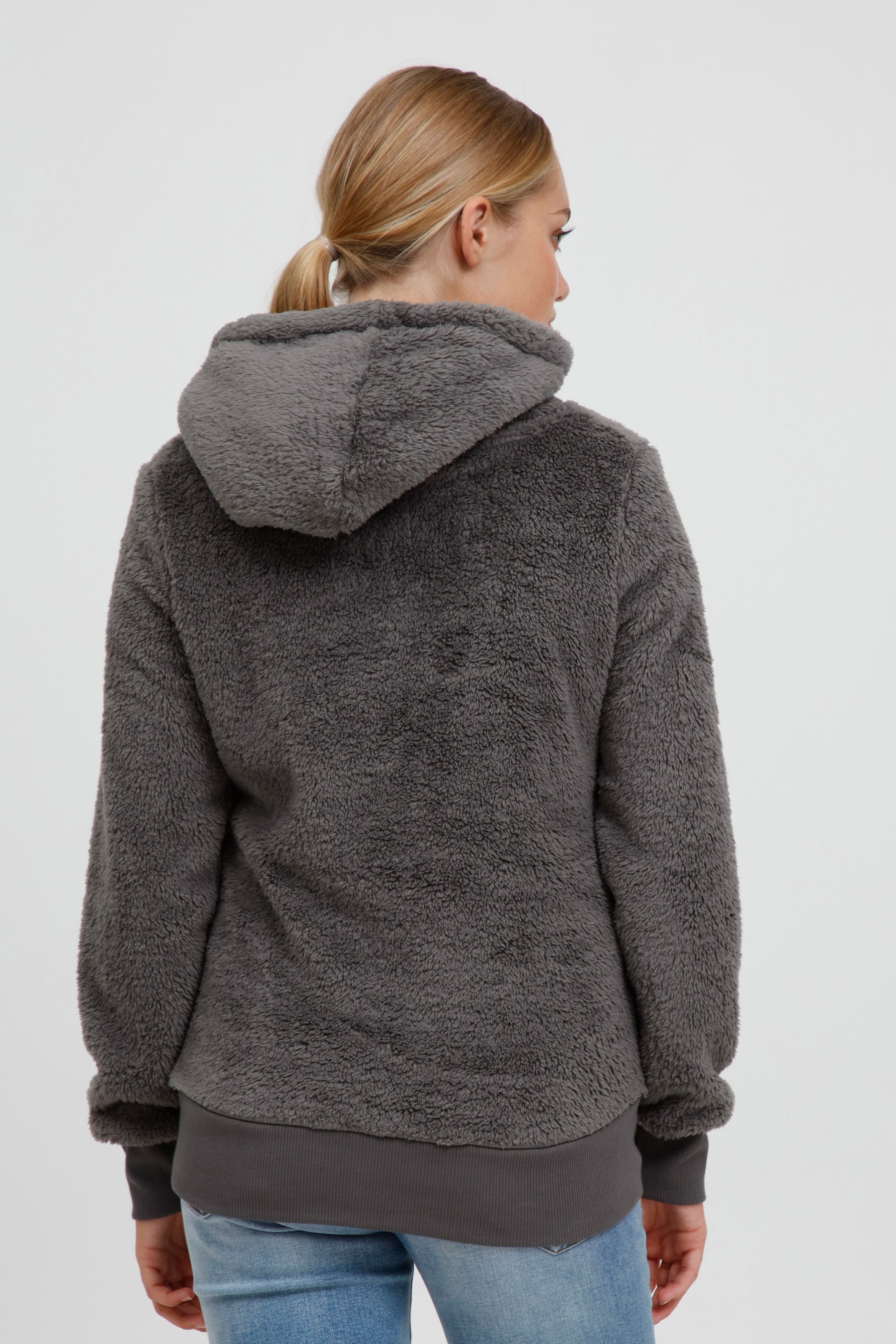 Frauen Pullover & Strick Oxmo Hoodie 'ANNIKEN' in Grau, Dunkelgrau - RQ51416 Frauen Pullover & Strick Oxmo Hoodie 'ANNIKEN' in Grau, Dunkelgrau - RQ51416