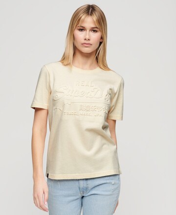 T-shirt Superdry en beige : devant