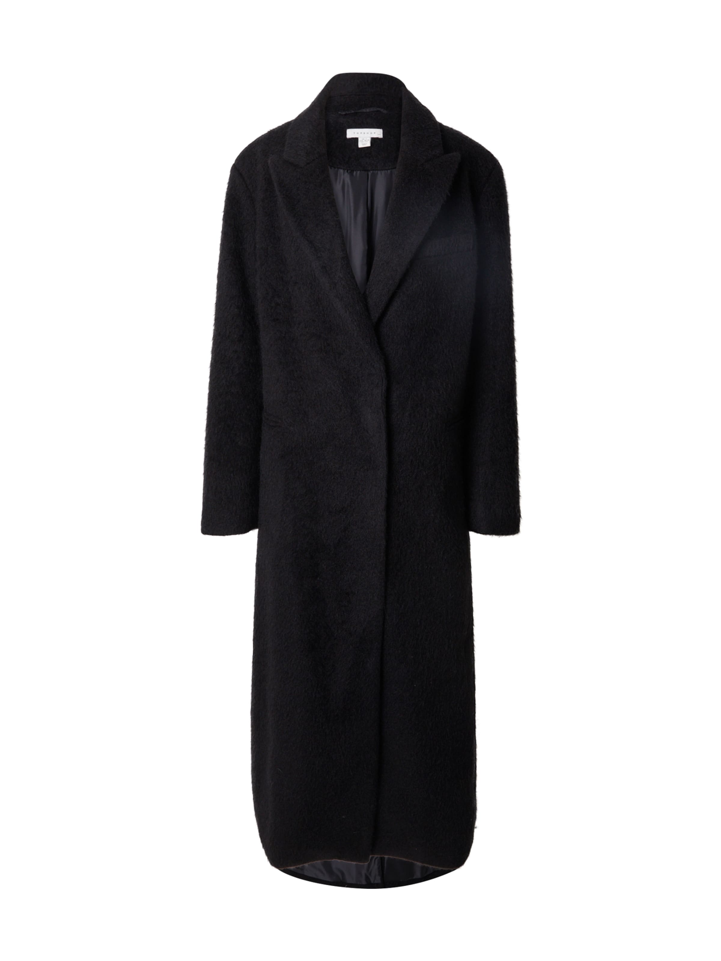 TOPSHOP Between-seasons coat in Black: front