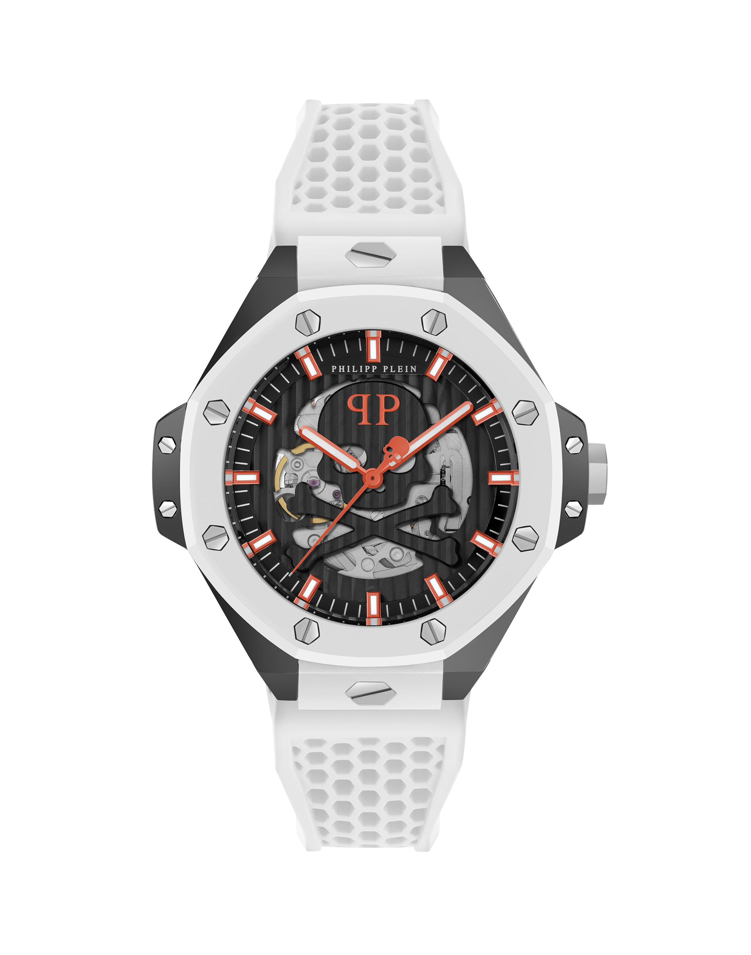 Philipp Plein - Reloj analógico 'Skeleton Royal' en blanco: frente