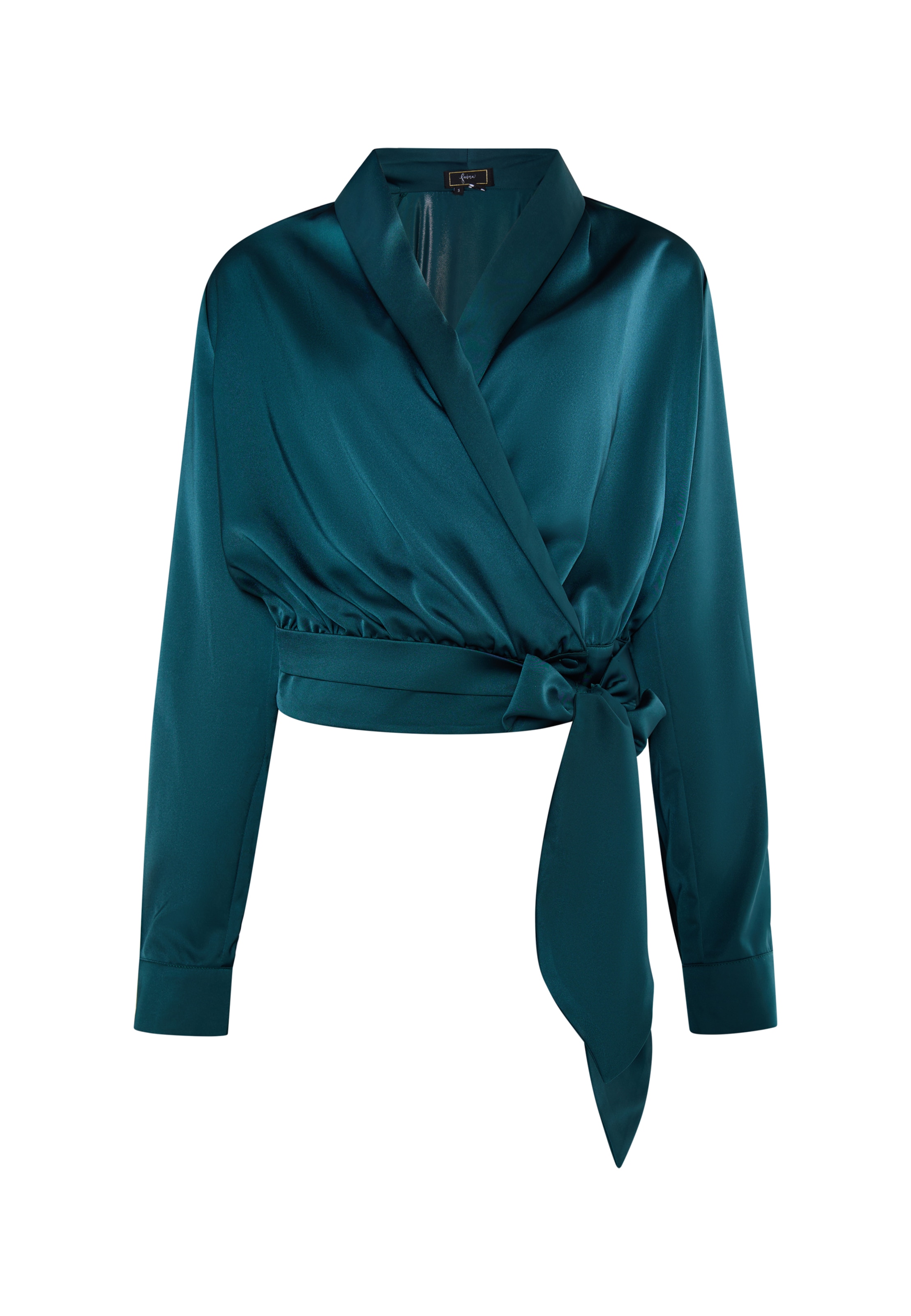 Camicia da donna di faina in verde: frontale