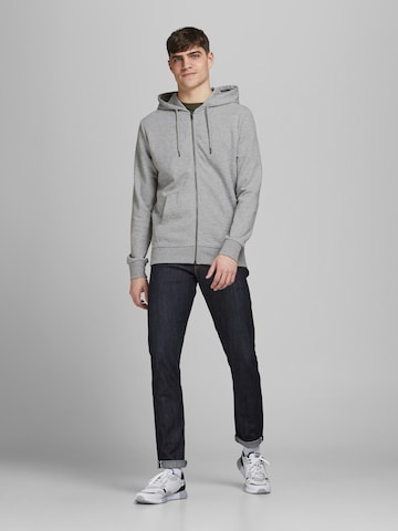 JACK & JONES Zip-Up Hoodie in Grey