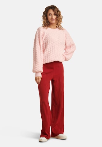Smashed Lemon Wide leg Broek in Rood