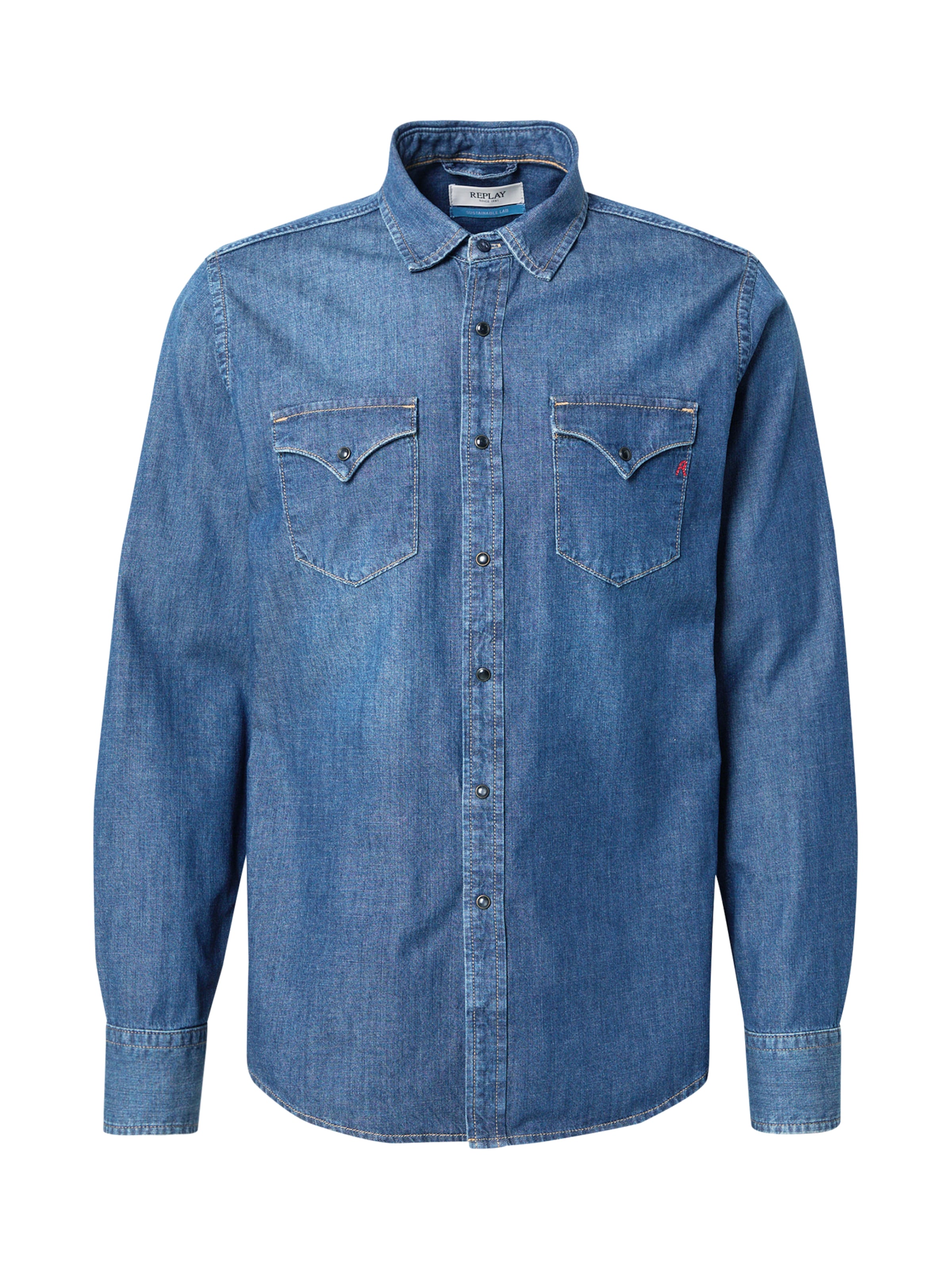 Regular fit Camicia di REPLAY in blu: frontale