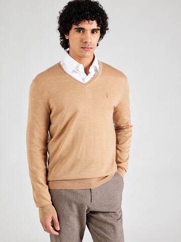 Pull-over Polo Ralph Lauren en beige : devant