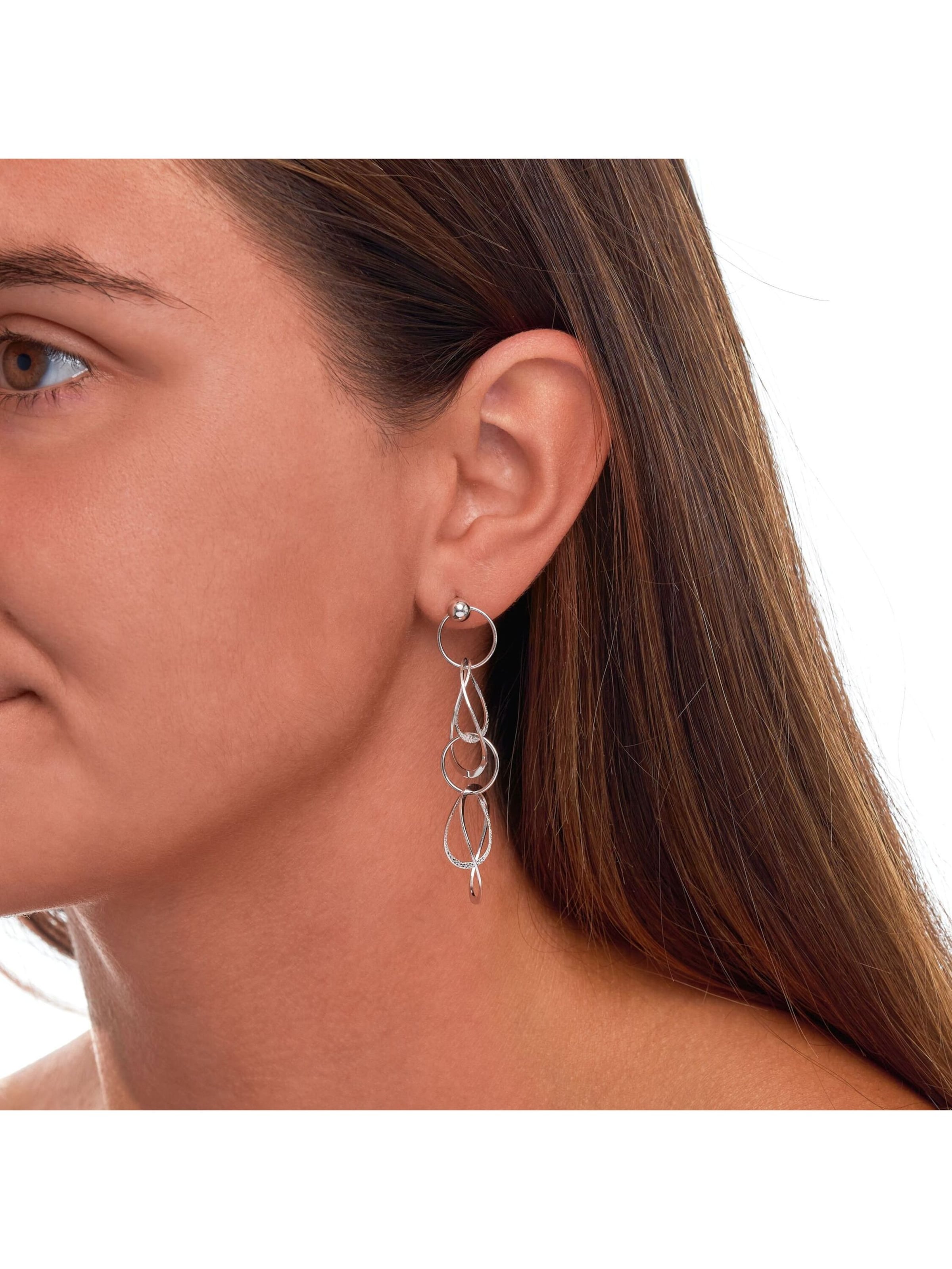 Zeeme Earrings in White: front