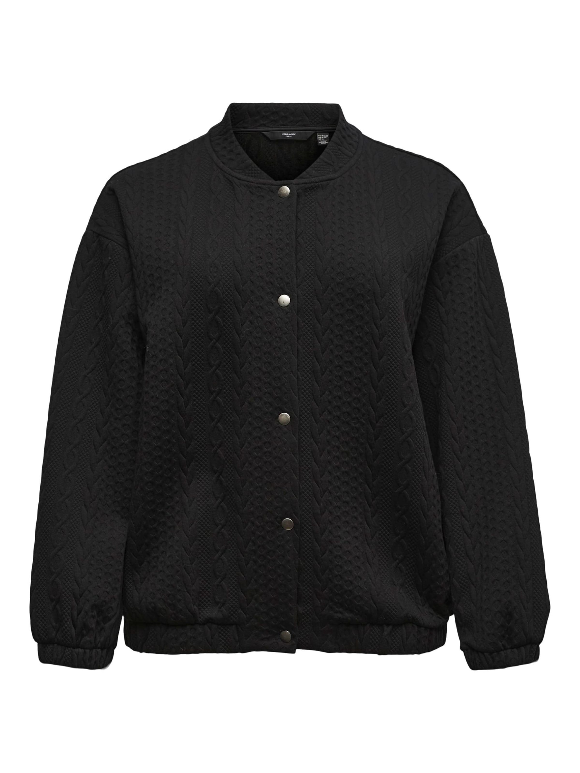 Vero Moda Curve Knit cardigan 'VMCJanni' in Black: front
