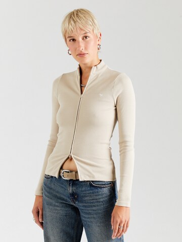 Abercrombie & Fitch Kardigan – hnědá: přední strana