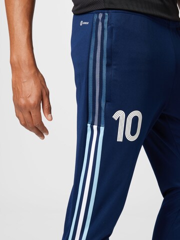 Effilé Pantalon de sport 'Messi Tiro Number 10' ADIDAS SPORTSWEAR en bleu