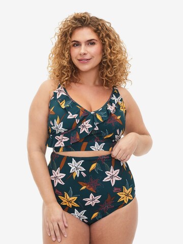 Swim by Zizzi Bikinibroek 'SKATRIN' in Groen: voorkant