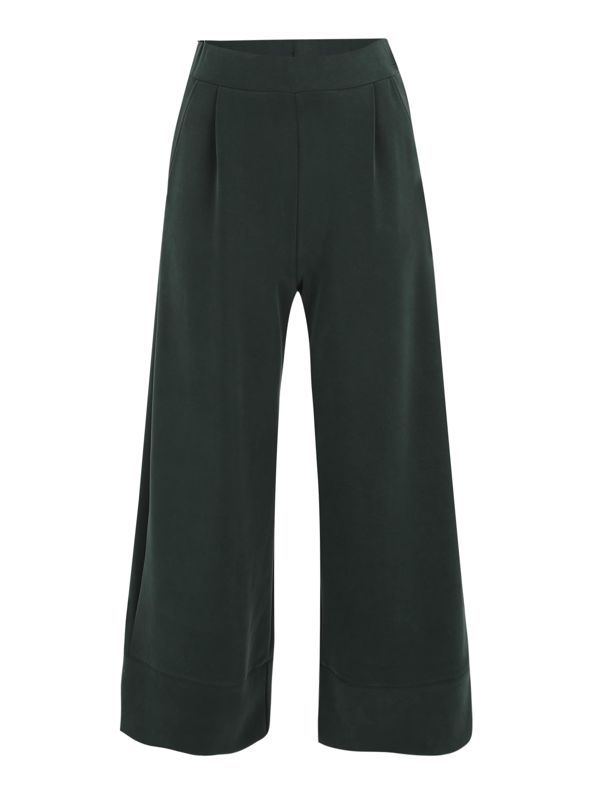 Rich & Royal Wide leg Pleat-Front Pants in Green: front