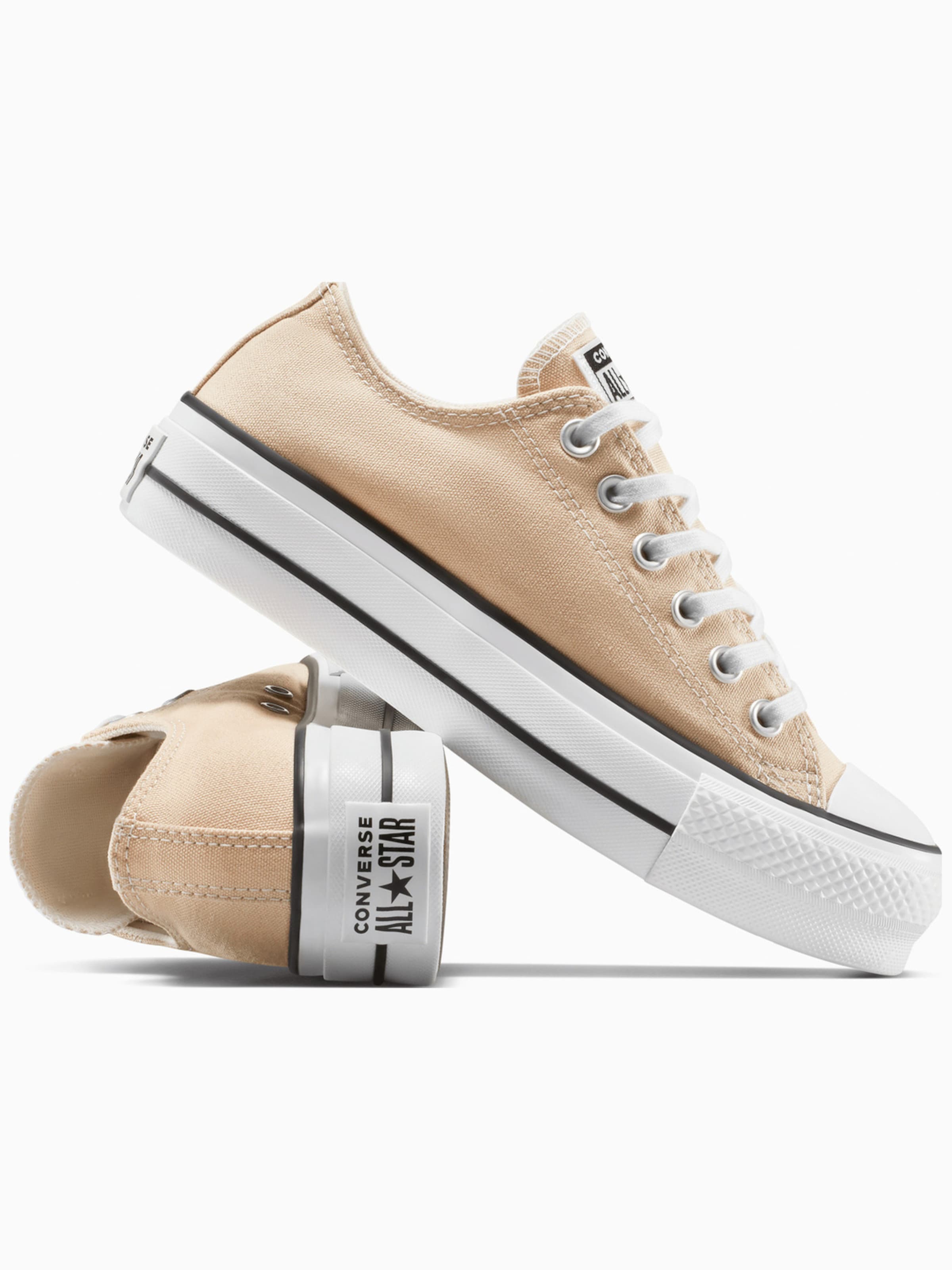 CONVERSE - Zapatillas deportivas bajas 'Converse Chuck Taylor All Star Lift Platform Polka Dots' en beige