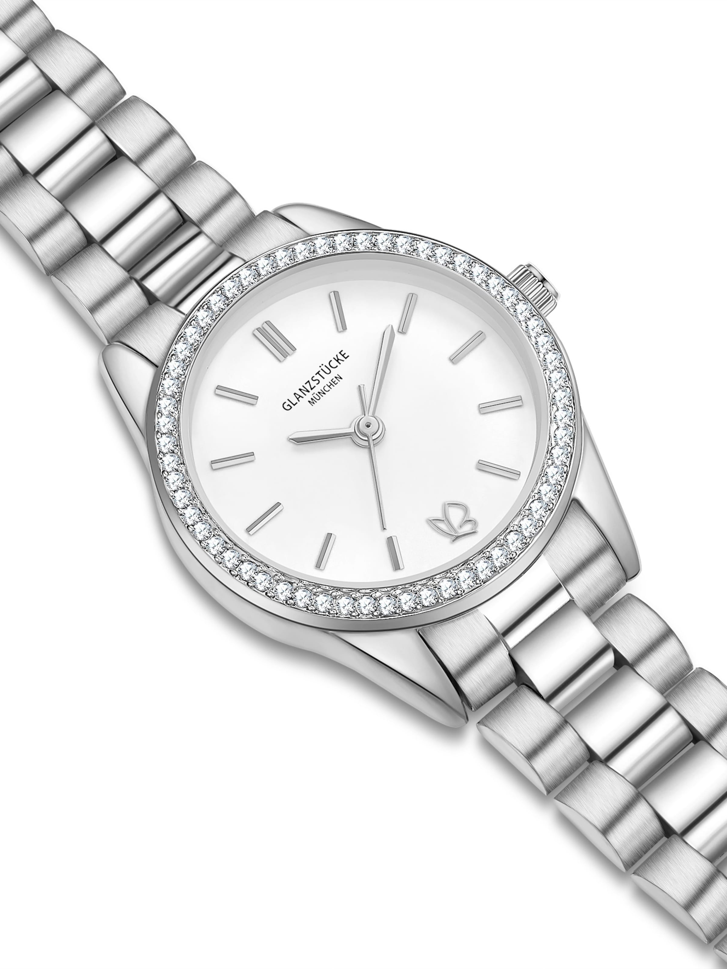 Montre à affichage analogique Glanzstücke München en argent
