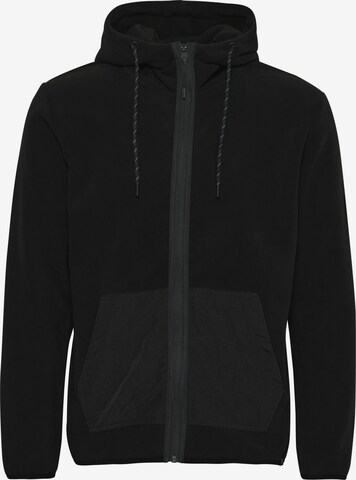 INDICODE JEANS Fleece Jacket 'Manku' in Black: front