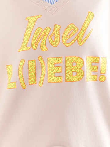 Sweat-shirt 'Insel L(I)EBE' miss goodlife en rose