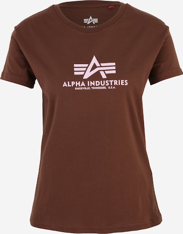 T-shirt ALPHA INDUSTRIES en marron : devant