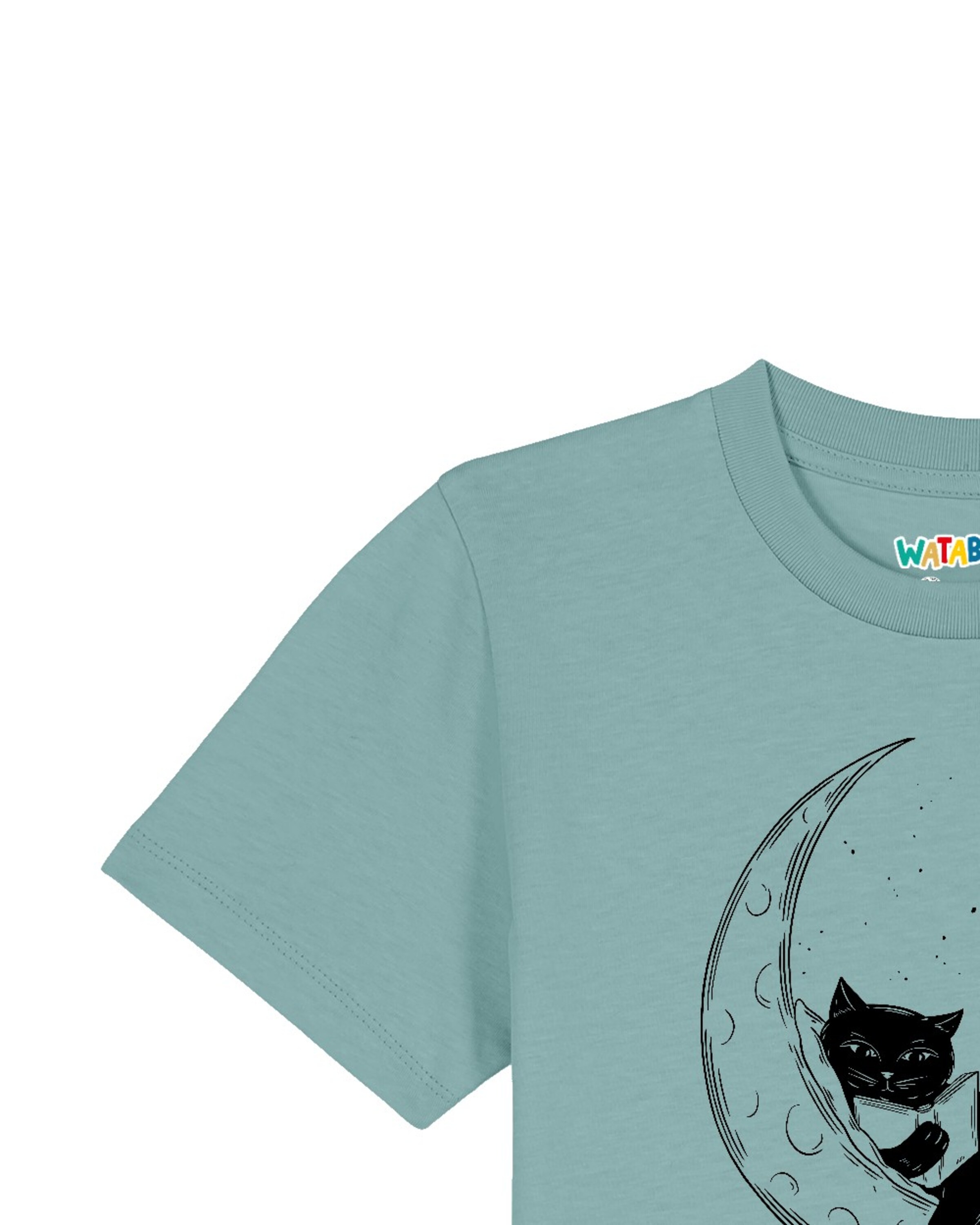 watabout.kids Shirt ' Katze auf dem Mond ' in Blauw