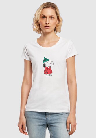 Merchcode Shirt 'Peanuts Snoopy Dressed Up' in Weiß: predná strana