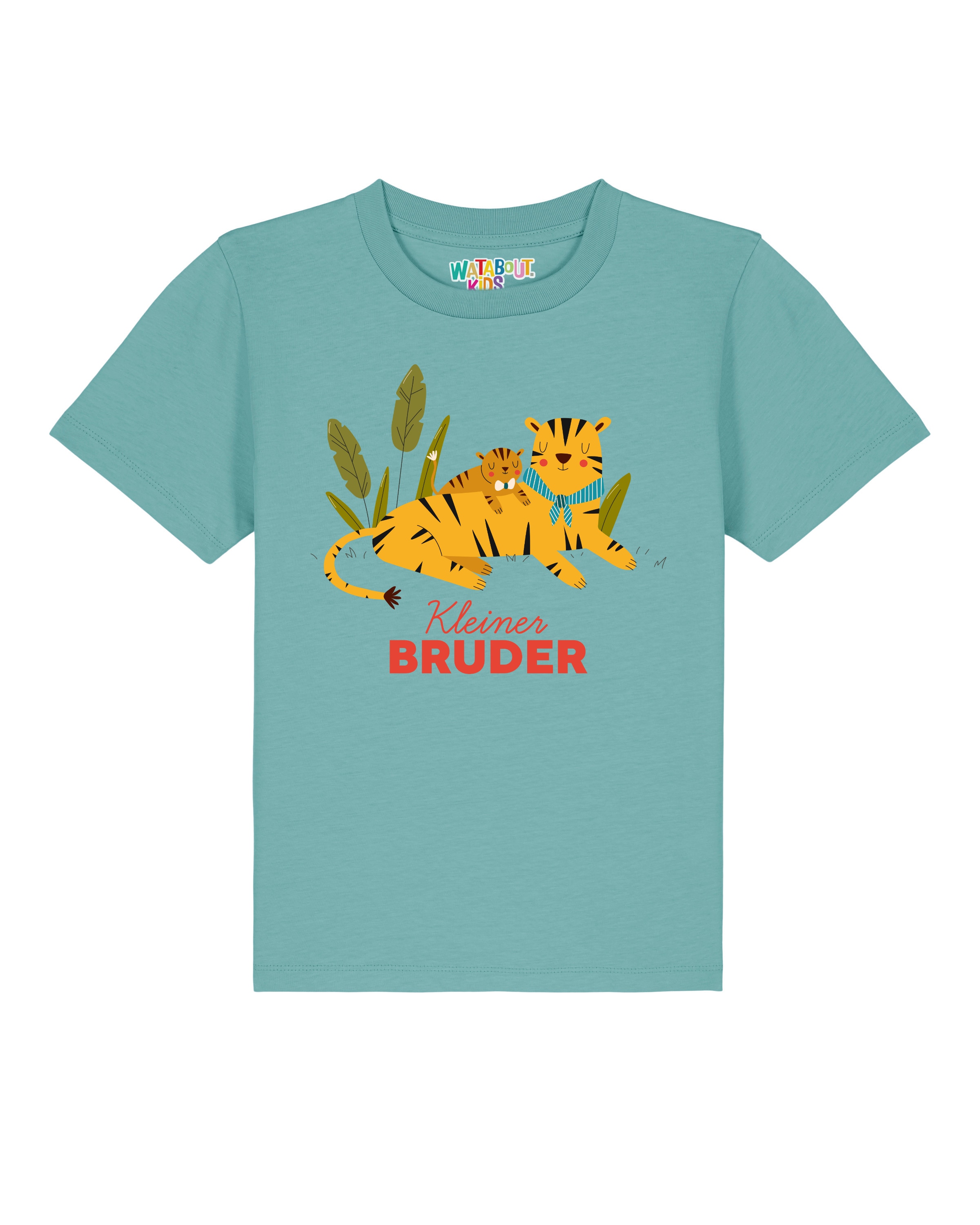 T-Shirt 'Tiger Kleiner Bruder' watabout.kids en bleu : devant