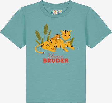 watabout.kids Shirt 'Tiger Kleiner Bruder' in Blue: front