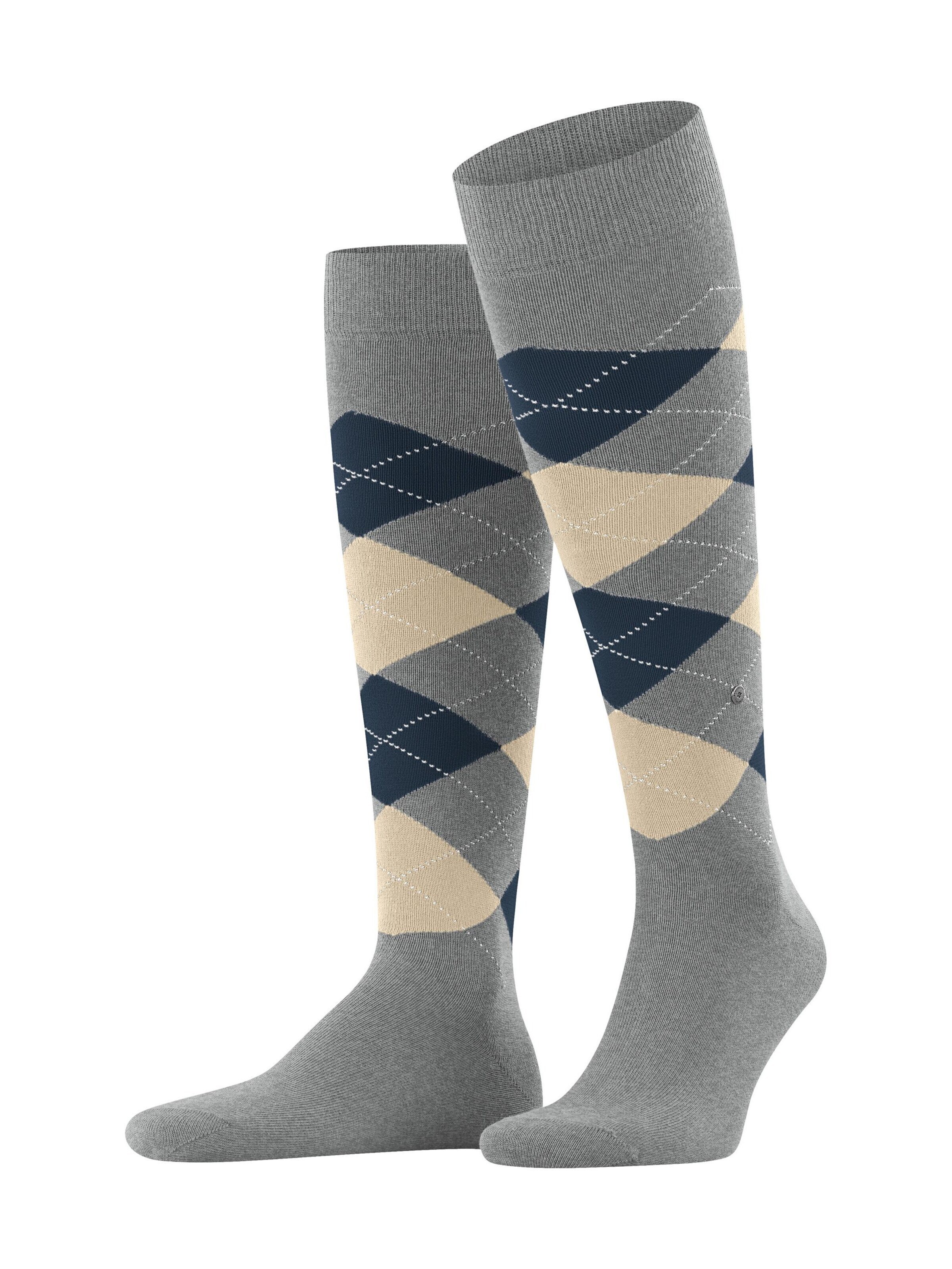 BURLINGTON Knee High Socks 'King' in Grey: front