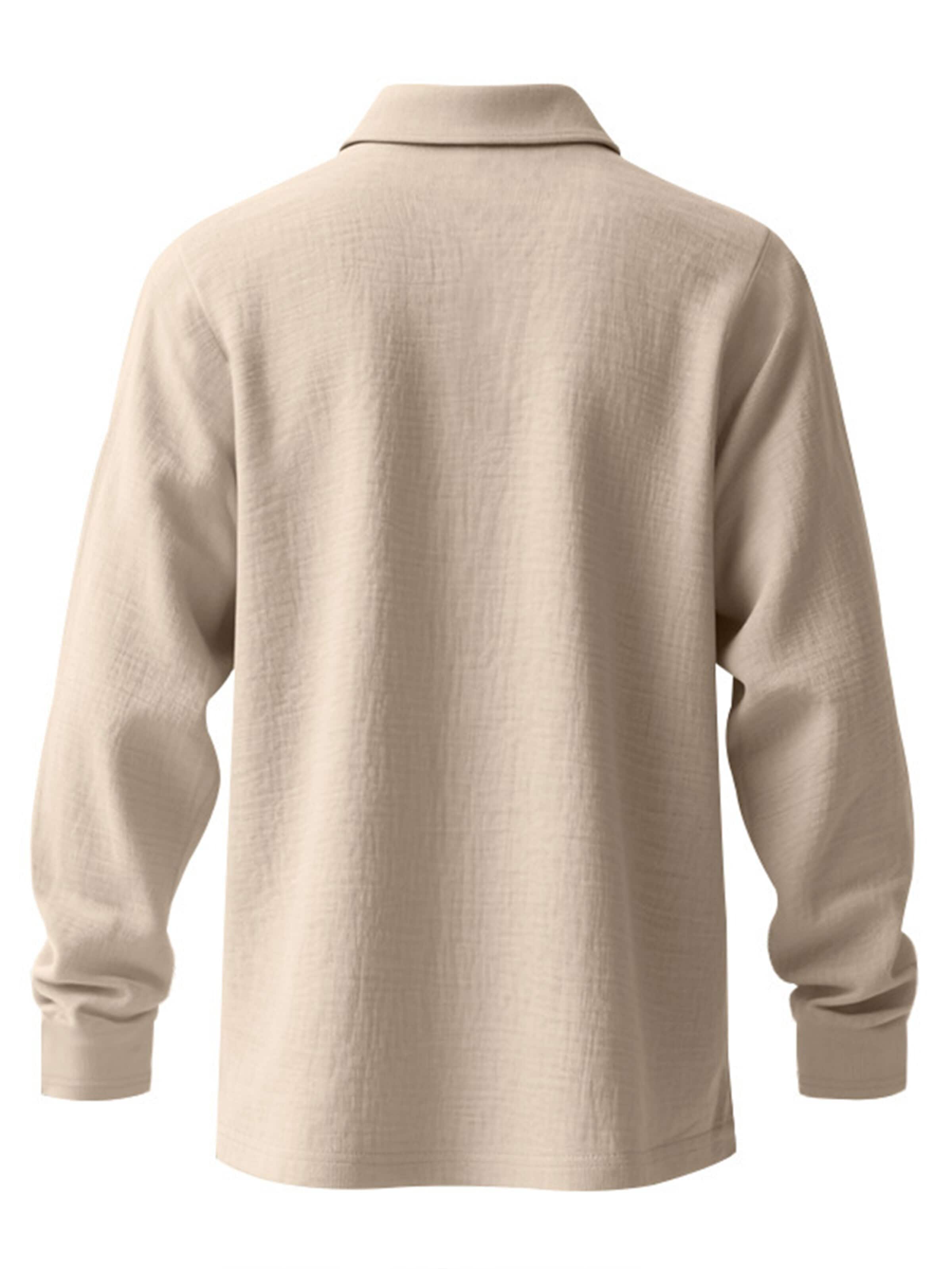 KoJooin Shirt 'Herren Langarm Polo-Shirt – Lockerer Schnitt, Komfortabler Casual-Look' in Beige