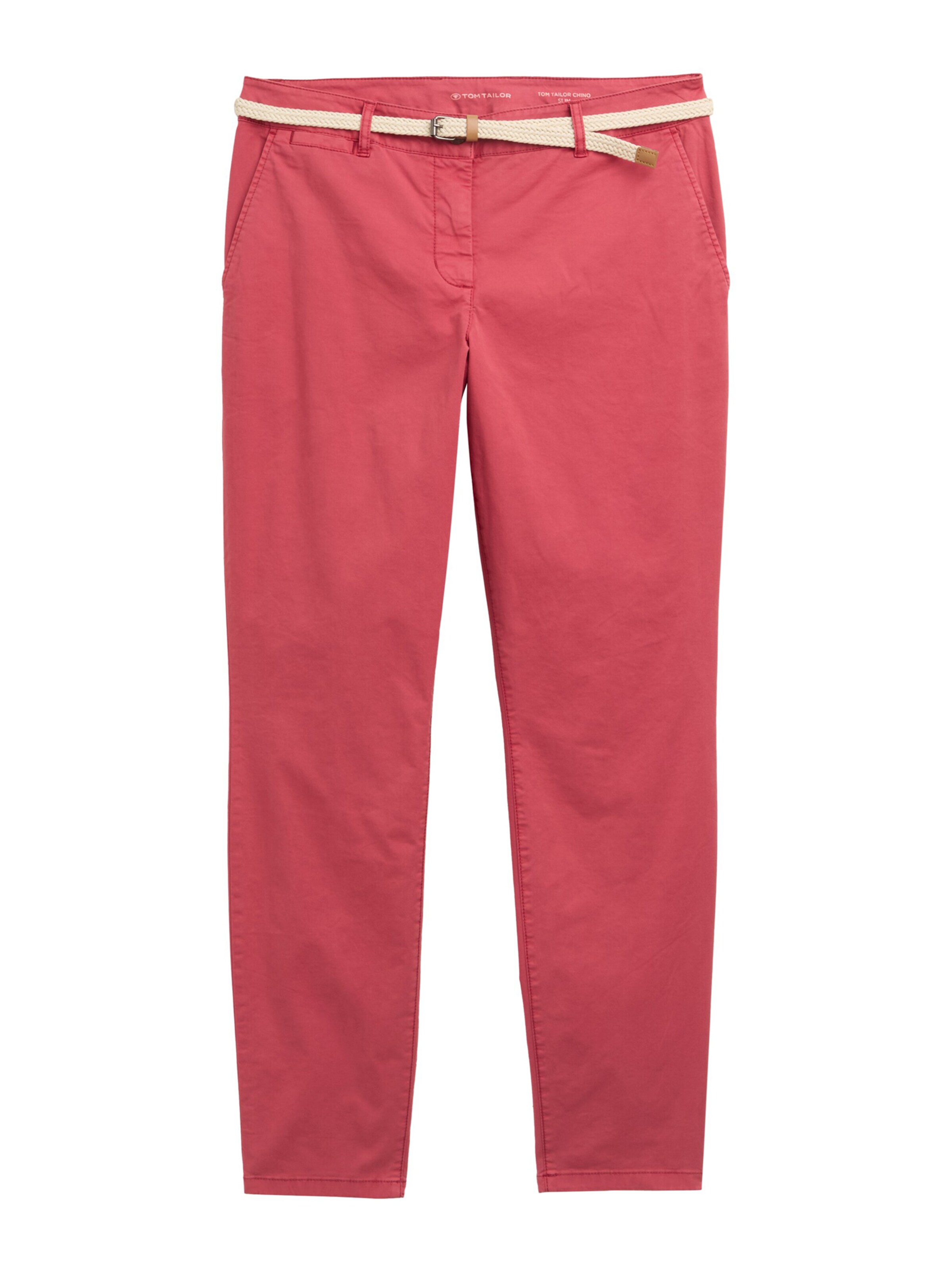 Pantalon chino TOM TAILOR en rouge : devant