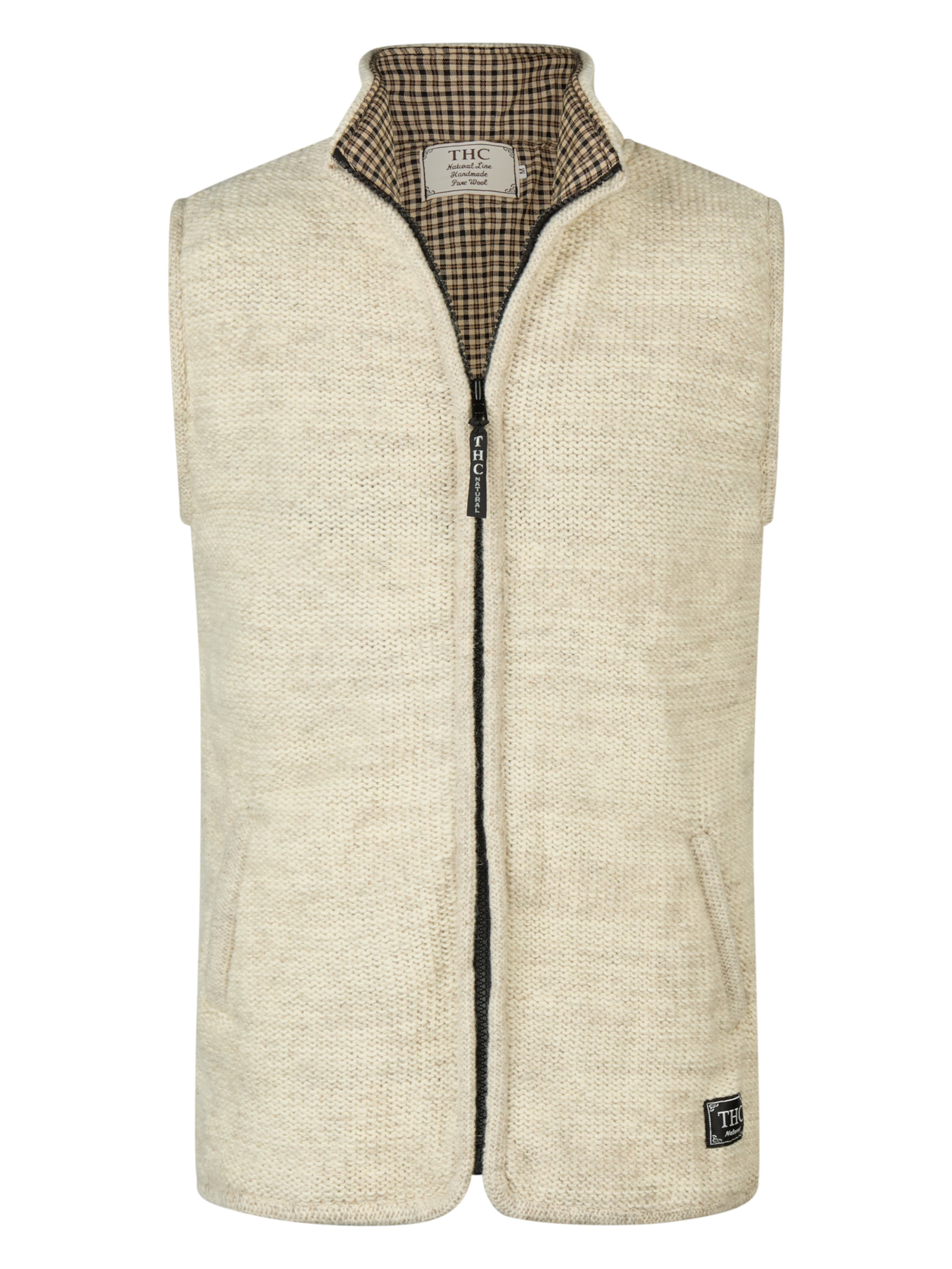 THC Natural Line Knitted Vest in Ivory, Item view