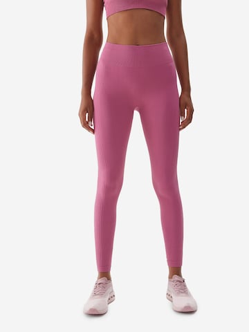 Skinny Pantaloni sportivi di 4F in rosa: frontale